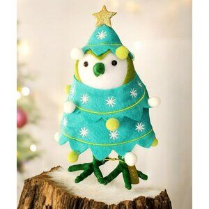 New Christmas Tree Bird Featherly Friends Sparkles 2024 Blue Green Holiday Poms